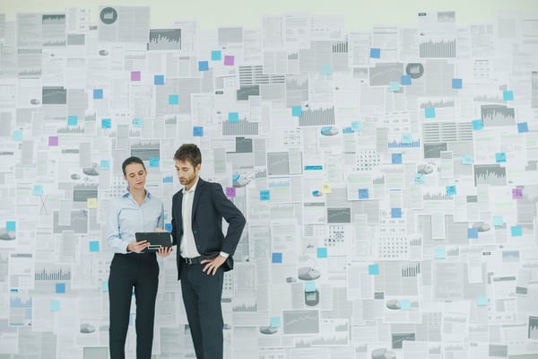 Two business professionals performing strategy work