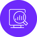 Data on Computer - Purple Icon Data on Computer - Purple Icon