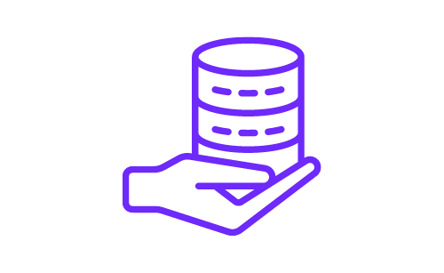 A hand holder a database